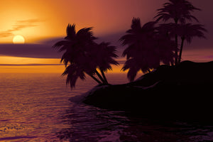 framedcanvas-print-the-lonely-island-in-the-sunset