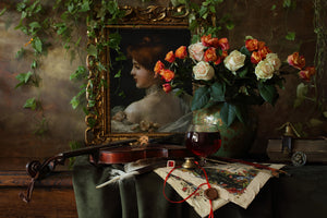 3-piece-acrylic-print-still-life-with-violin-and-flowers-ii