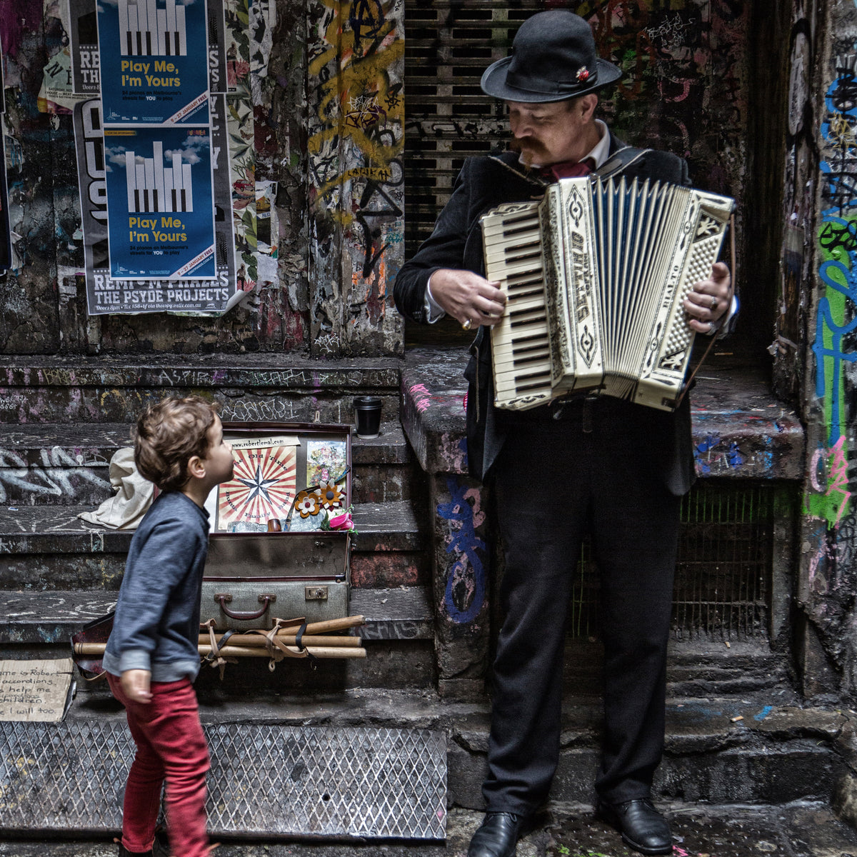 9-piece-acrylic-print-the-busker-and-the-boy
