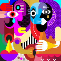 4-piece-aluminium-print-modern-art-people