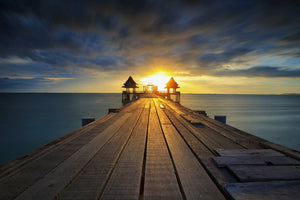 3-piece-aluminium-print-sunset-at-the-wooden-bridge