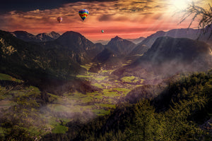 acrylic-print-hot-air-balloons-in-the-sunset