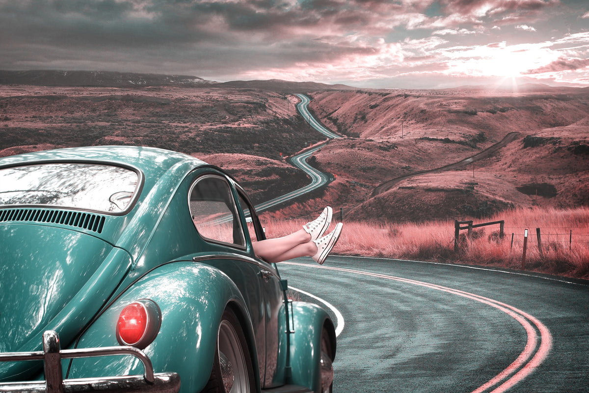 canvas-print-on-the-road-with-the-classic-car