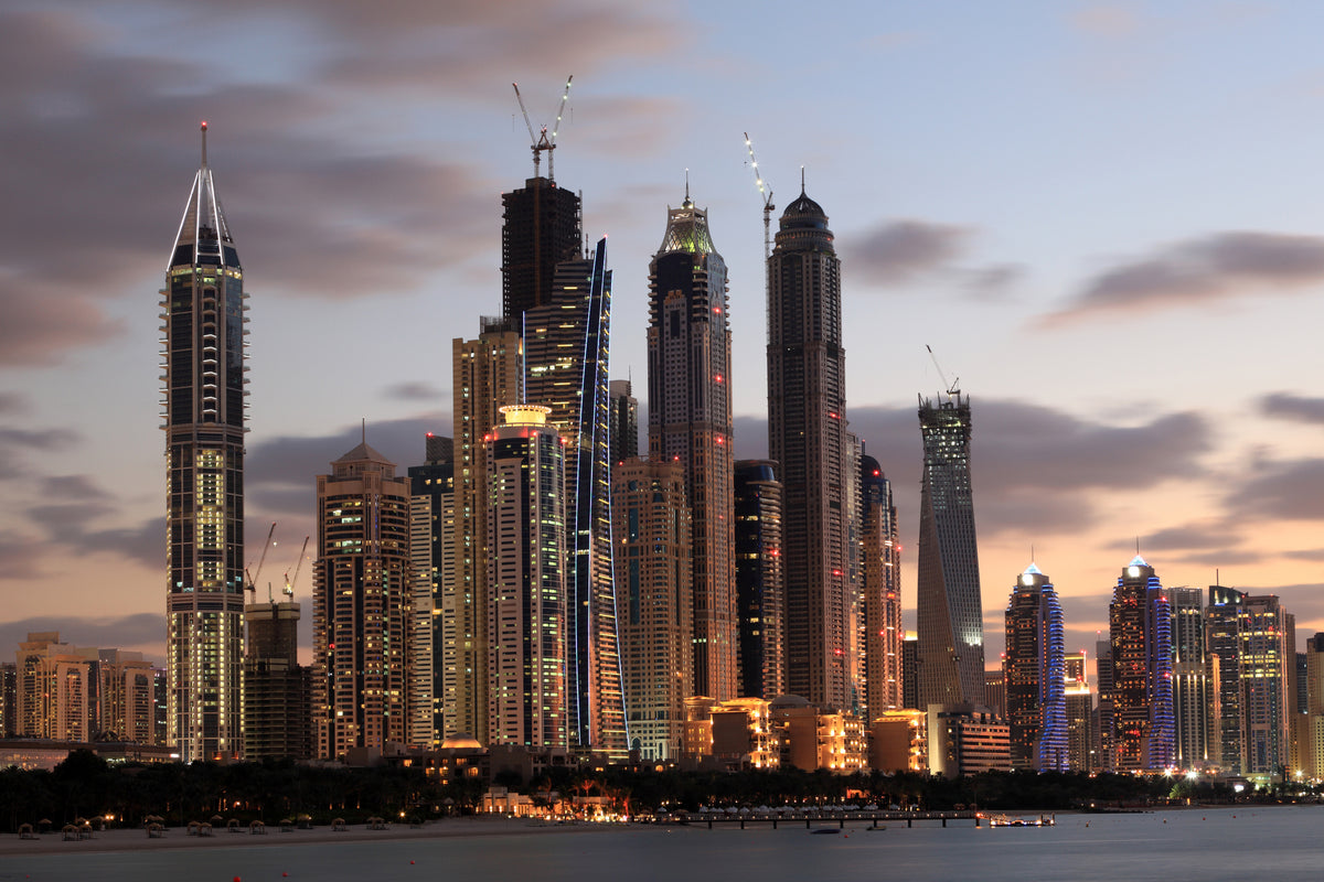 3-piece-acrylic-print-skyline-dubai-at-sunset