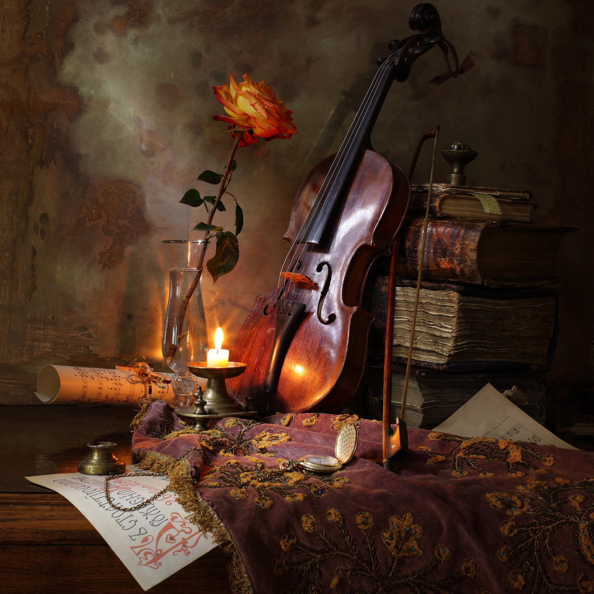 9-piece-acrylic-print-still-life-with-violin-and-rose