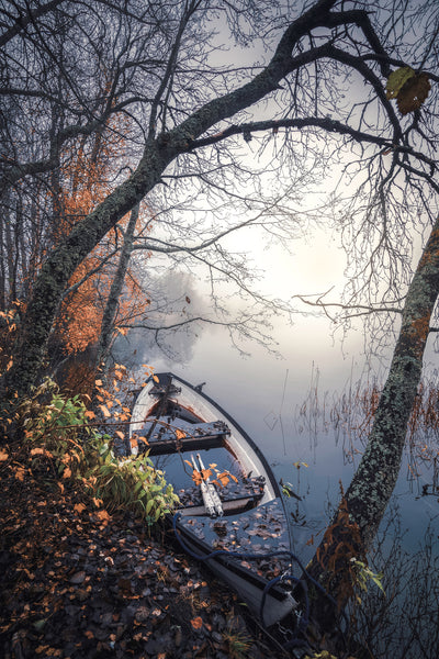 poster-print-abandoned-boat-on-the-lake